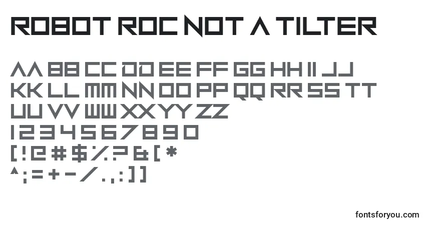 Schriftart Robot Roc Not a Tilter – Alphabet, Zahlen, spezielle Symbole