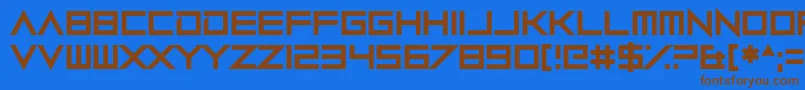 Robot Roc Not a Tilter Font – Brown Fonts on Blue Background