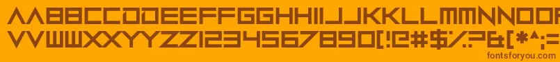 Robot Roc Not a Tilter Font – Brown Fonts on Orange Background