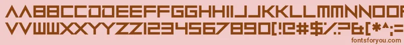 Robot Roc Not a Tilter-Schriftart – Braune Schriften auf rosa Hintergrund