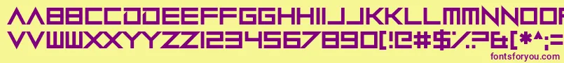 Robot Roc Not a Tilter Font – Purple Fonts on Yellow Background