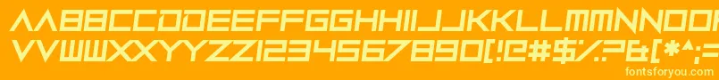 Robot Roc Font – Yellow Fonts on Orange Background