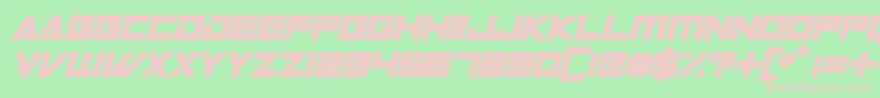 Fonte Robot World Italic – fontes rosa em um fundo verde