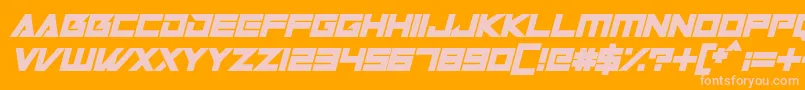 Więcej informacji o czcionce Robot World Italic Czcionka Robot World Italic – różowe czcionki na pomarańczowym tle