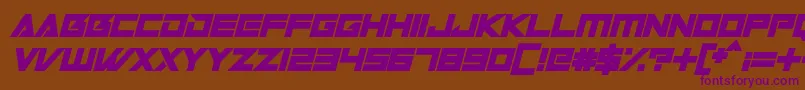 フォントRobot World Italic – 紫色のフォント、茶色の背景