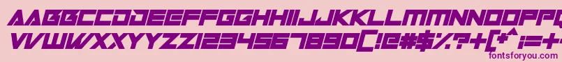 フォントRobot World Italic – ピンクの背景に紫のフォント