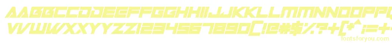 フォントRobot World Italic – 白い背景に黄色の文字