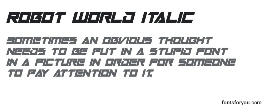 Schriftart Robot World Italic