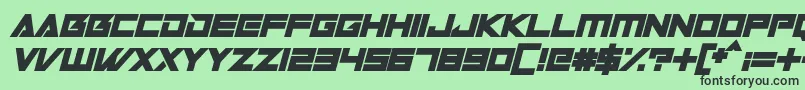 Robot World Italic-fontti – mustat fontit vihreällä taustalla
