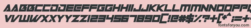 Fonte Robot World Italic – fontes pretas em um fundo rosa