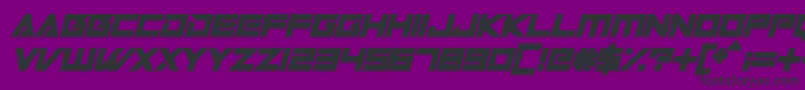 Fonte Robot World Italic – fontes pretas em um fundo violeta
