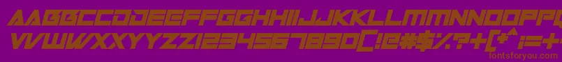 Robot World Italic-fontti – ruskeat fontit violetilla taustalla