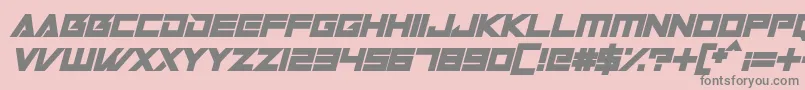 フォントRobot World Italic – ピンクの背景に灰色の文字