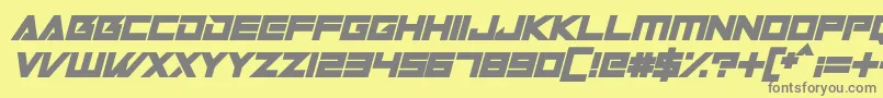 Robot World Italic-fontti – harmaat kirjasimet keltaisella taustalla