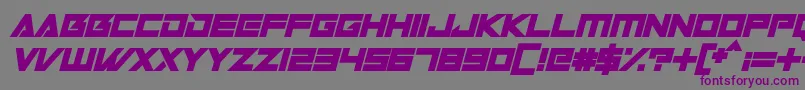 Robot World Italic-fontti – violetit fontit harmaalla taustalla