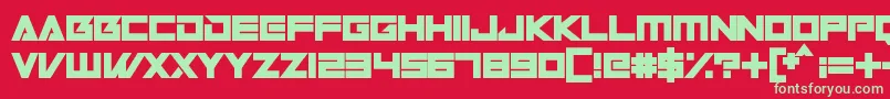 Robot World Font – Green Fonts on Red Background