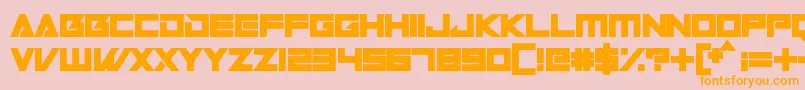 Robot World Font – Orange Fonts on Pink Background