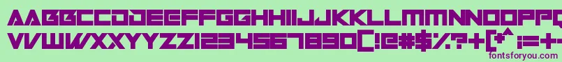 Robot World Font – Purple Fonts on Green Background