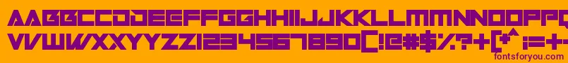Robot World Font – Purple Fonts on Orange Background