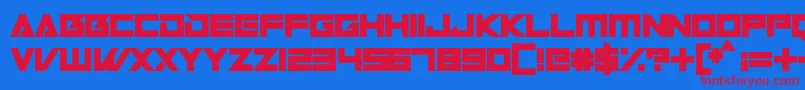 Robot World Font – Red Fonts on Blue Background
