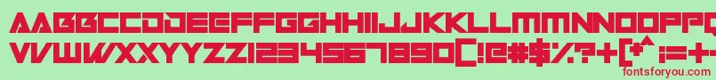 Robot World Font – Red Fonts on Green Background