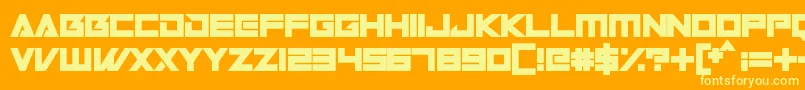 Robot World Font – Yellow Fonts on Orange Background