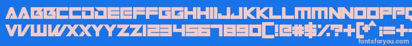 Robot World Font – Pink Fonts on Blue Background