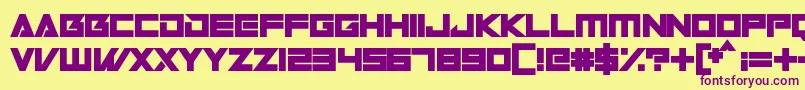 Robot World Font – Purple Fonts on Yellow Background