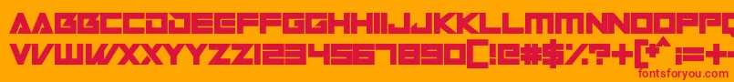 Robot World Font – Red Fonts on Orange Background