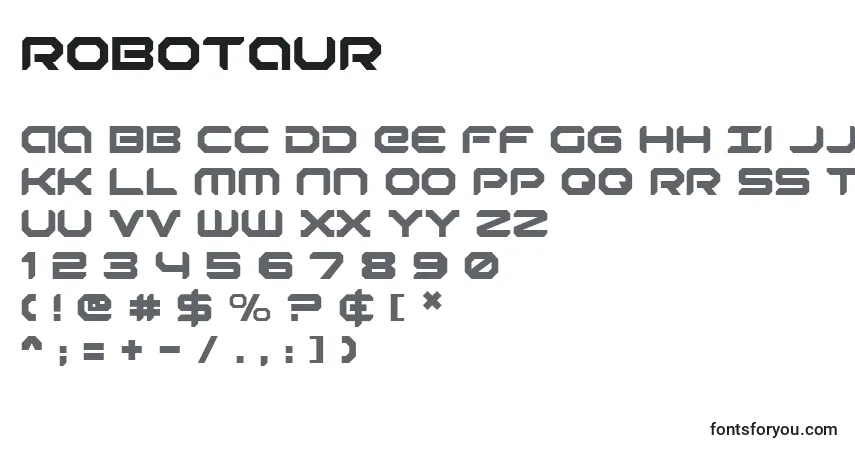 Шрифт Robotaur (138867) – алфавит, цифры, специальные символы