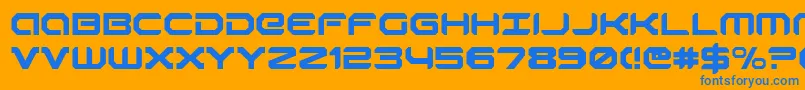 robotaur Font – Blue Fonts on Orange Background