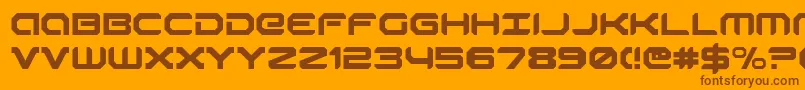 robotaur Font – Brown Fonts on Orange Background