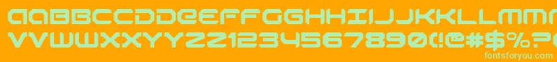 robotaur-fontti – vihreät fontit oranssilla taustalla