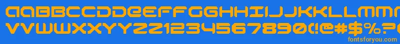 robotaur Font – Orange Fonts on Blue Background