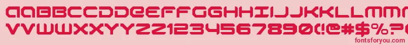 Fonte robotaur – fontes vermelhas em um fundo rosa