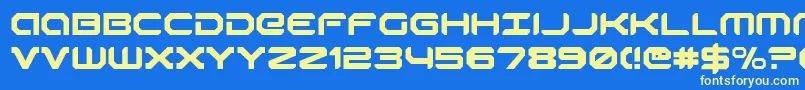 robotaur Font – Yellow Fonts on Blue Background