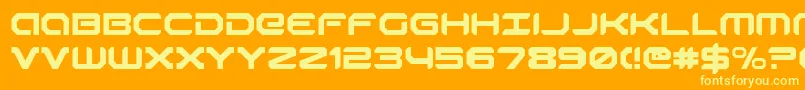 robotaur-Schriftart – Gelbe Schriften auf orangefarbenem Hintergrund