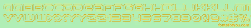 robotaur3d-Schriftart – Orangefarbene Schriften auf grünem Hintergrund