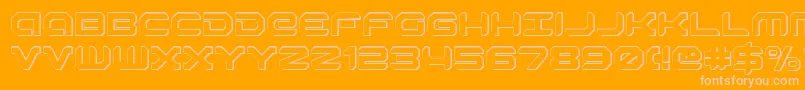 robotaur3d-Schriftart – Rosa Schriften auf orangefarbenem Hintergrund