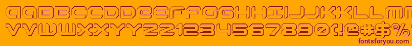 robotaur3d-Schriftart – Violette Schriften auf orangefarbenem Hintergrund