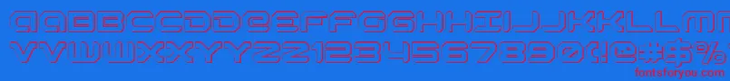 Fonte robotaur3d – fontes vermelhas em um fundo azul