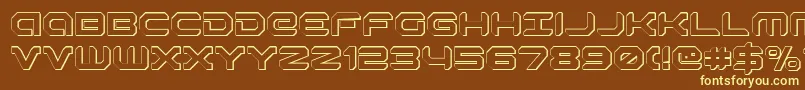 robotaur3d-fontti – keltaiset fontit ruskealla taustalla
