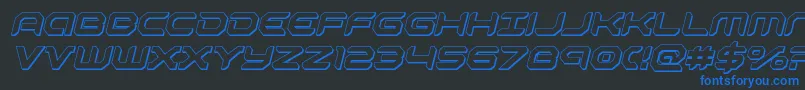 robotaur3dital Font – Blue Fonts on Black Background