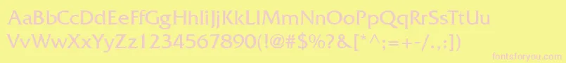 Czcionka MusterLightSsiThin – różowe czcionki na żółtym tle