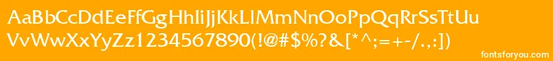 Шрифт MusterLightSsiThin – белые шрифты на оранжевом фоне