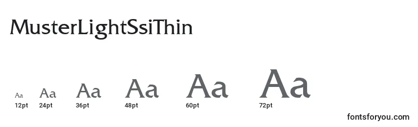 Размеры шрифта MusterLightSsiThin
