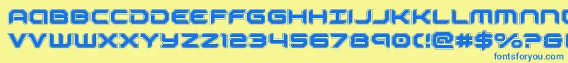 robotauracad Font – Blue Fonts on Yellow Background