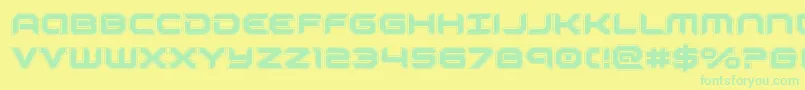 フォントrobotauracad – 黄色い背景に緑の文字