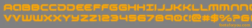 robotauracad-Schriftart – Orangefarbene Schriften auf grauem Hintergrund