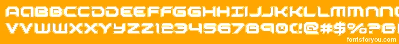 robotauracad-Schriftart – Weiße Schriften auf orangefarbenem Hintergrund